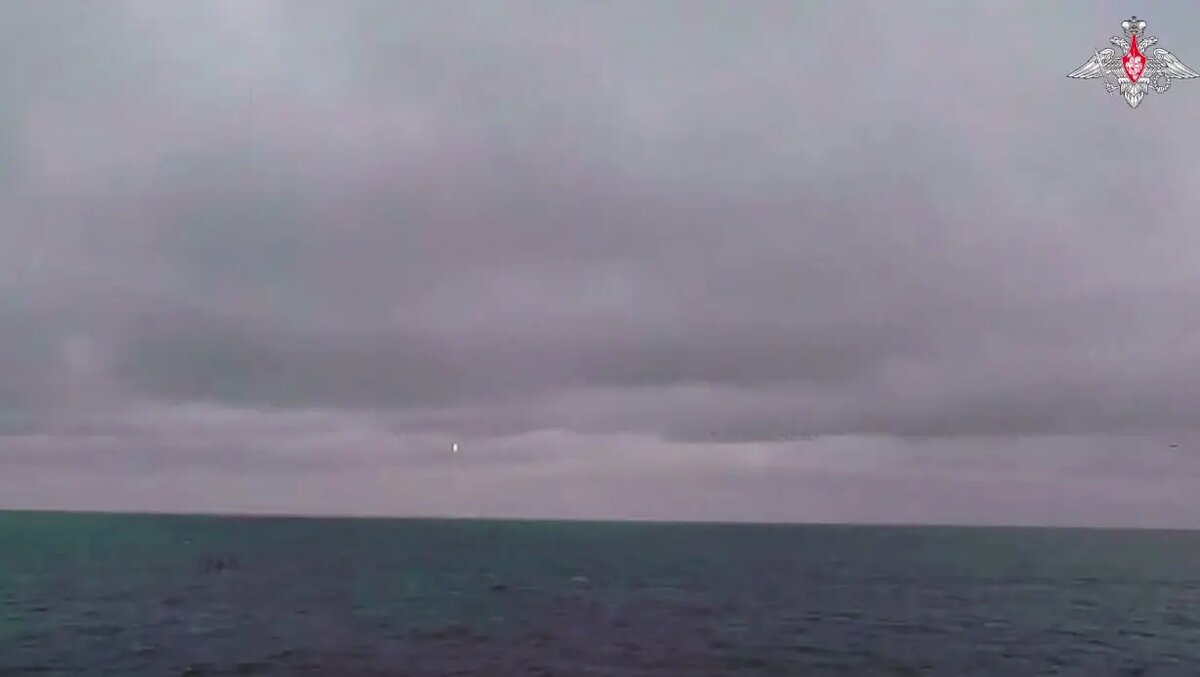    Ракета «Синева». Фото: скриншот из видео пресс-службы Минобороны России.