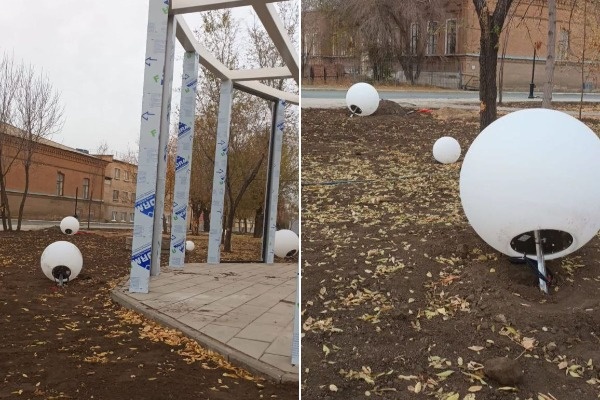    Вандалы сломали 4 из 20 новых светильников в сквере Пушкина в Орске