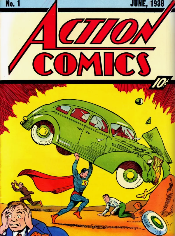 Обложка комикса "Action comics #1", в которой вперые появился Супермен. Источник nonfiction.fr