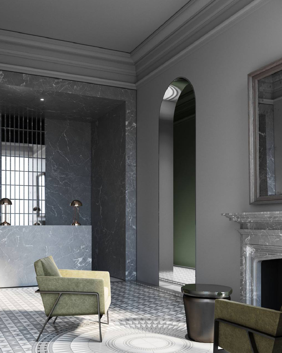 Клубный дом Brodsky: интерьер с отделкой натуральным камнем от INCOM STONE