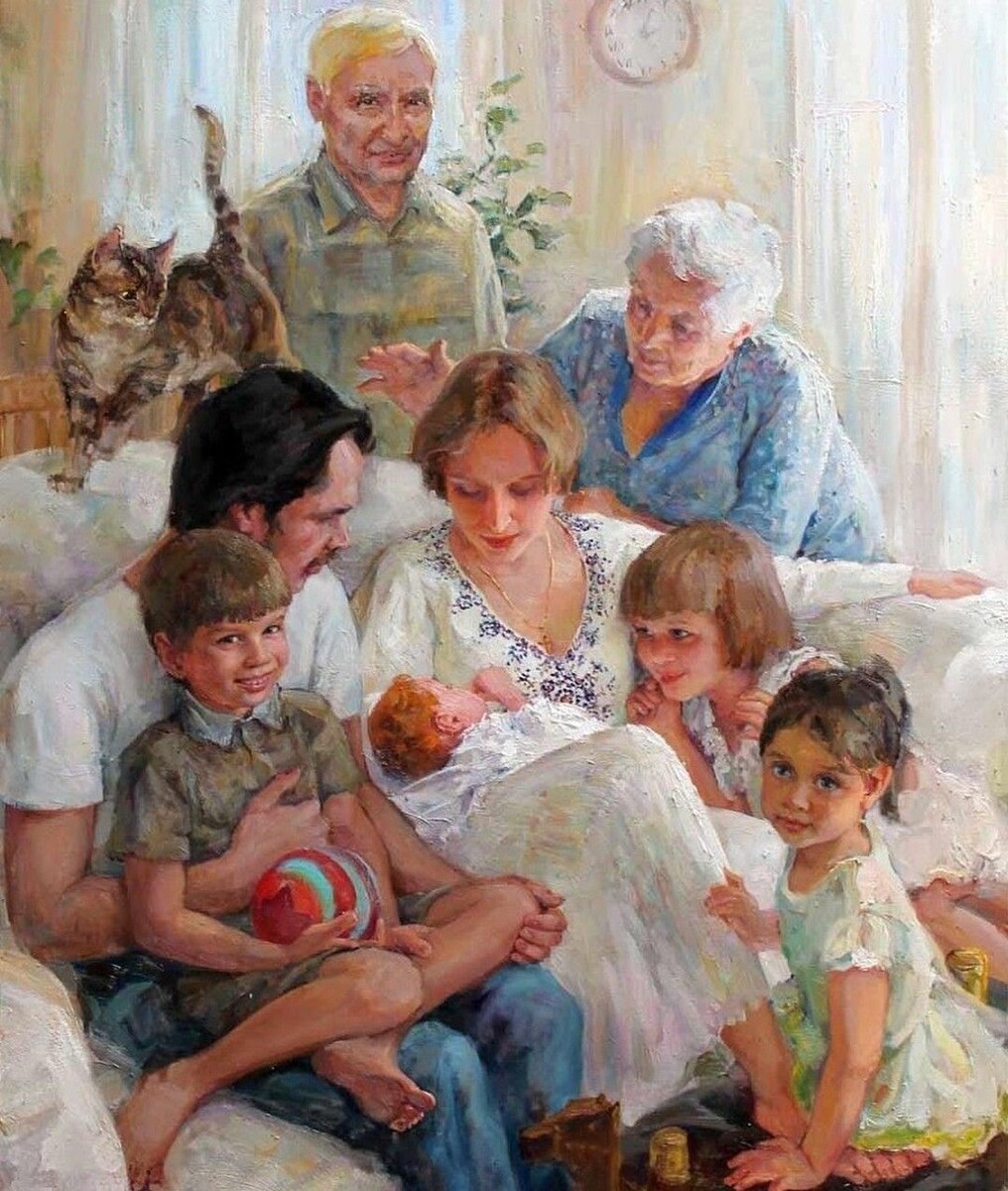 Иллюстрация: Полина Лучанова. Семейный портрет.