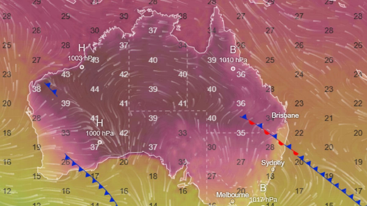 Температурная обстановка в Австралии 18 октября