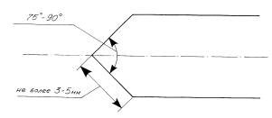 рис. 1 Максимальная ширина боковых граней острия клинка