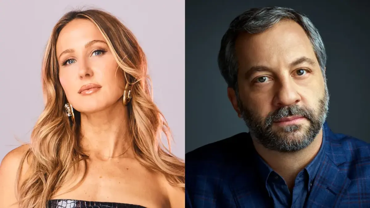 Nikki Glaser (left) and Judd ApatowJen Rosenstein; Mark Seliger