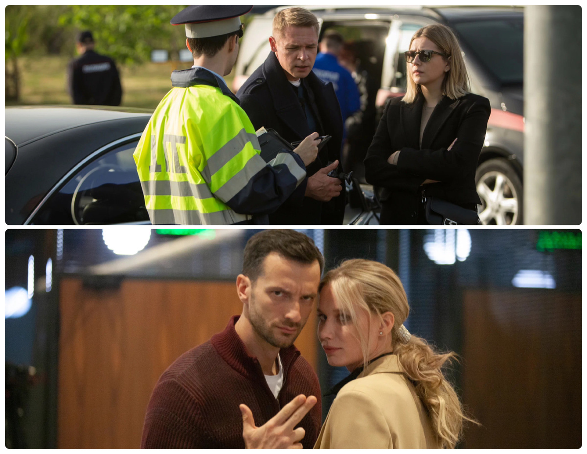 Кадры из сериалов "Спасская-4" и "Волкодав". Коллаж автора.