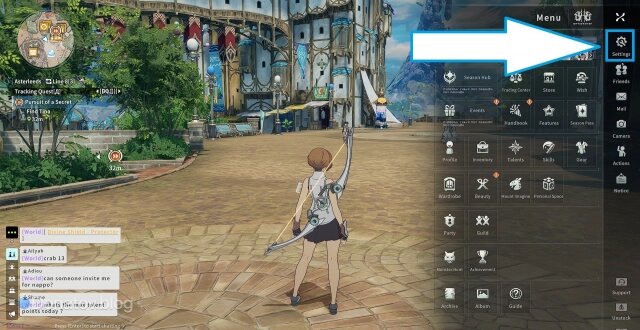    Меню настроек в Blue Protocol: Star Resonance