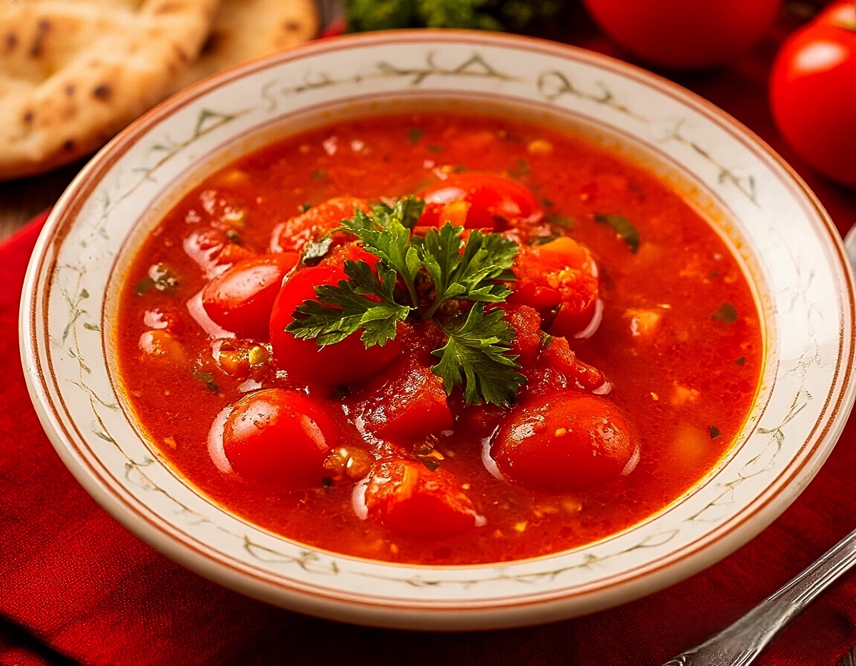 Сытный и яркий суп 