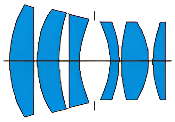 Оптическая схема объектива МС Зенитар 1,4/80. (фото из сети)