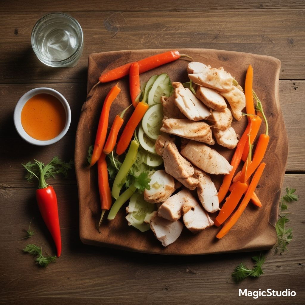 «Все ингредиенты готовы к быстрому воку.»