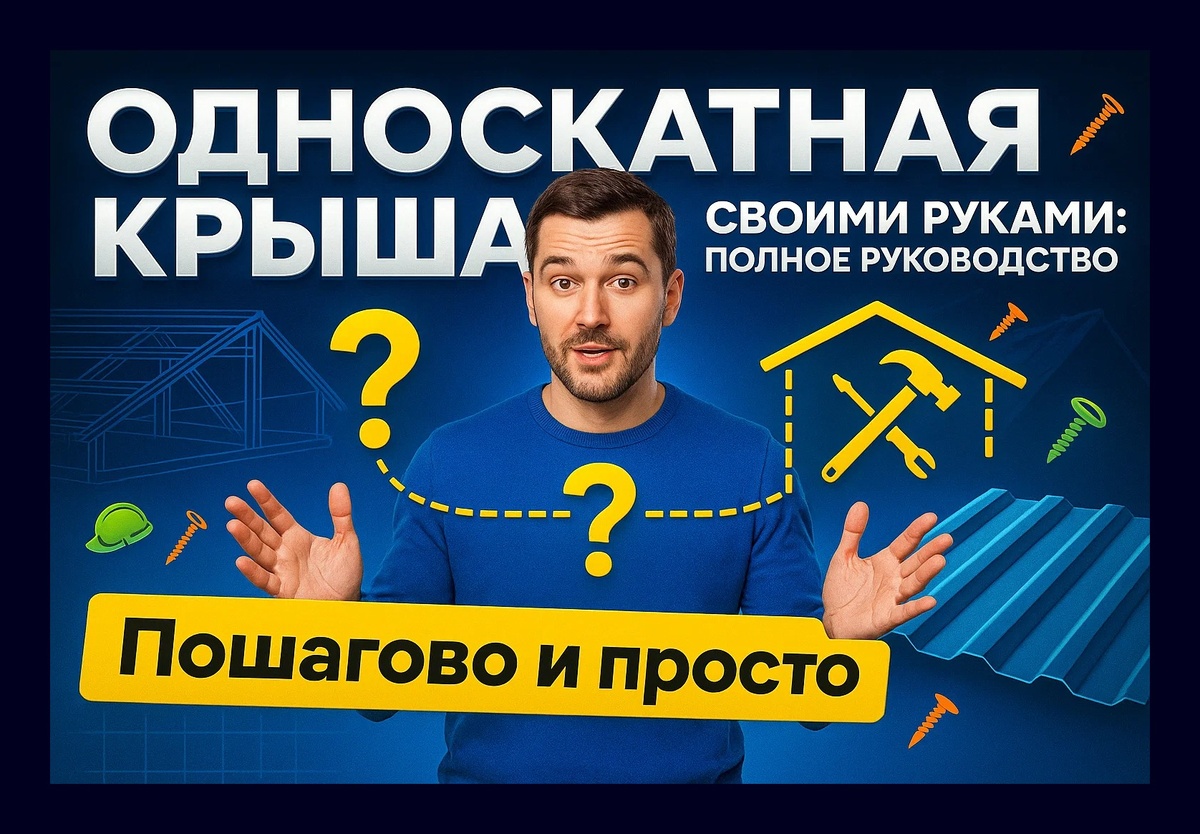 Односкатная крыша своими руками