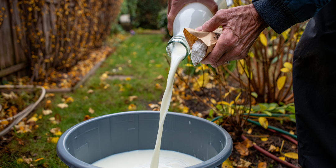 Только смесь молока с содой способна по-настоящему защитить дачу. Опрыскиваю в ноябре, лучше купороса