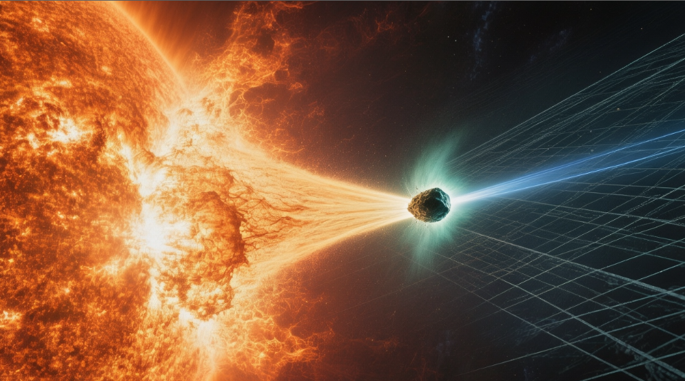 Личный архив.​Комета из другой звезды и вспышка на Солнце.Энергия выброса составила около ​1.8×10³² эрг, что соответствует ​X5.7-классу солнечной вспышки — одной из самых мощных за последние 10 лет.
