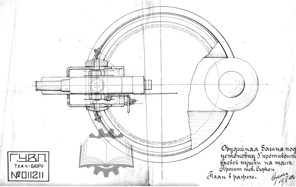 Исходная конструкция башни, разработал ее в октябре 1924 года К.К. Сиркен.