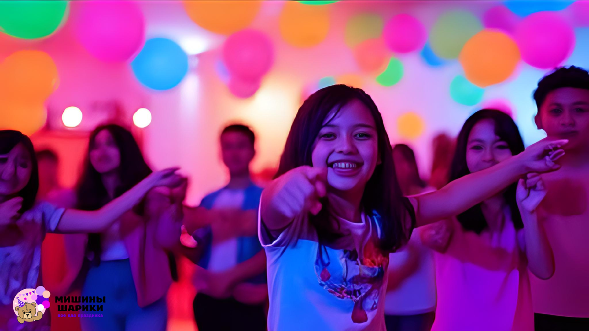 Детская неоновая вечеринка дома