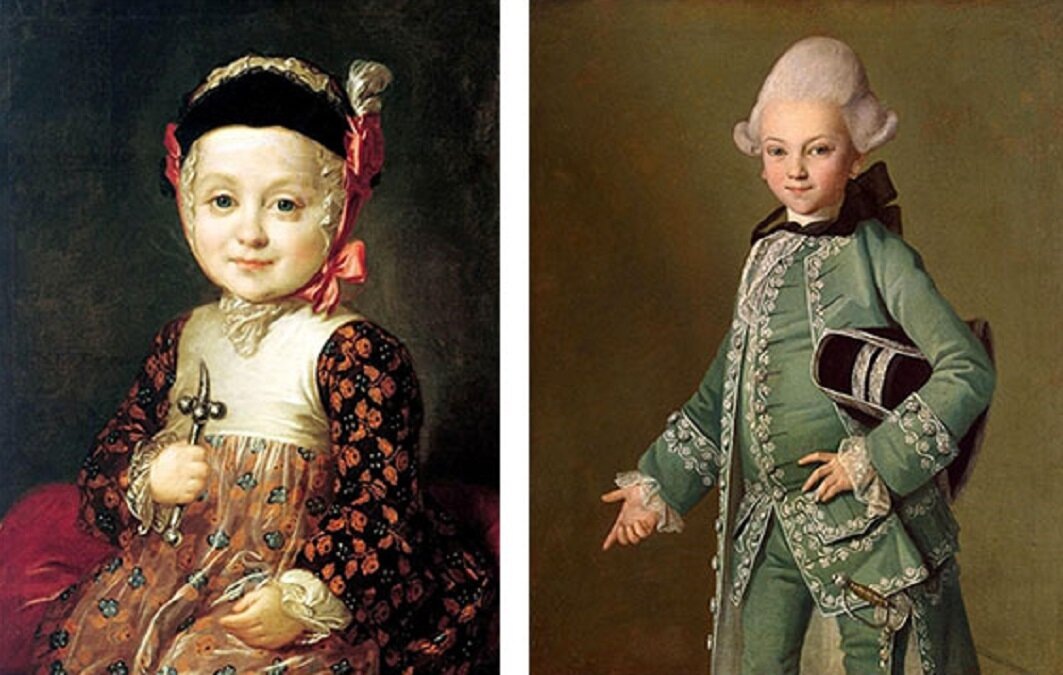 А. Г. Бобринский в возрасте 2-3 лет и 10 лет Фото из открытых источников.