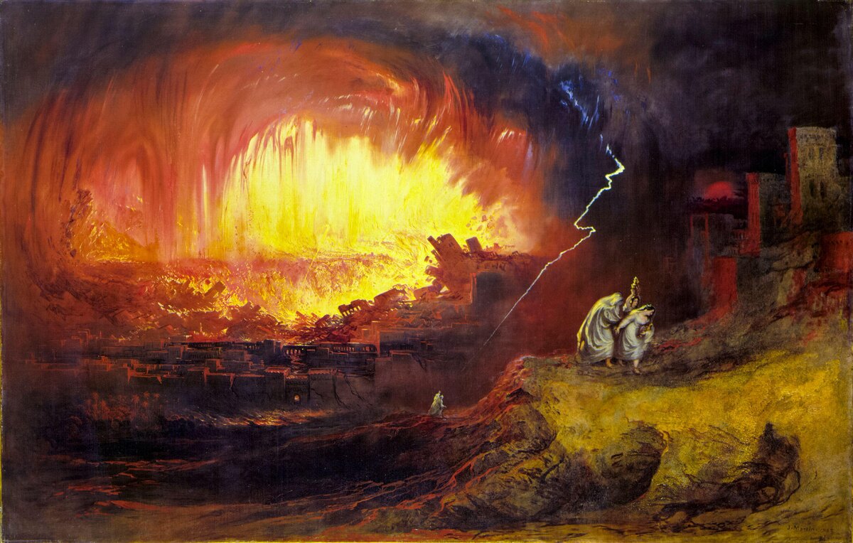 Картина Джона Мартина «Уничтожение Содома и Гоморры», 1852 год, написанная по библейским писаниям