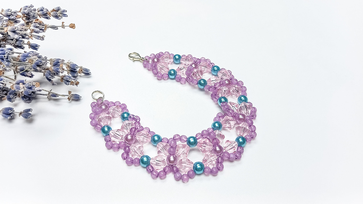 Мастер-класс: браслет "Сиреневый"