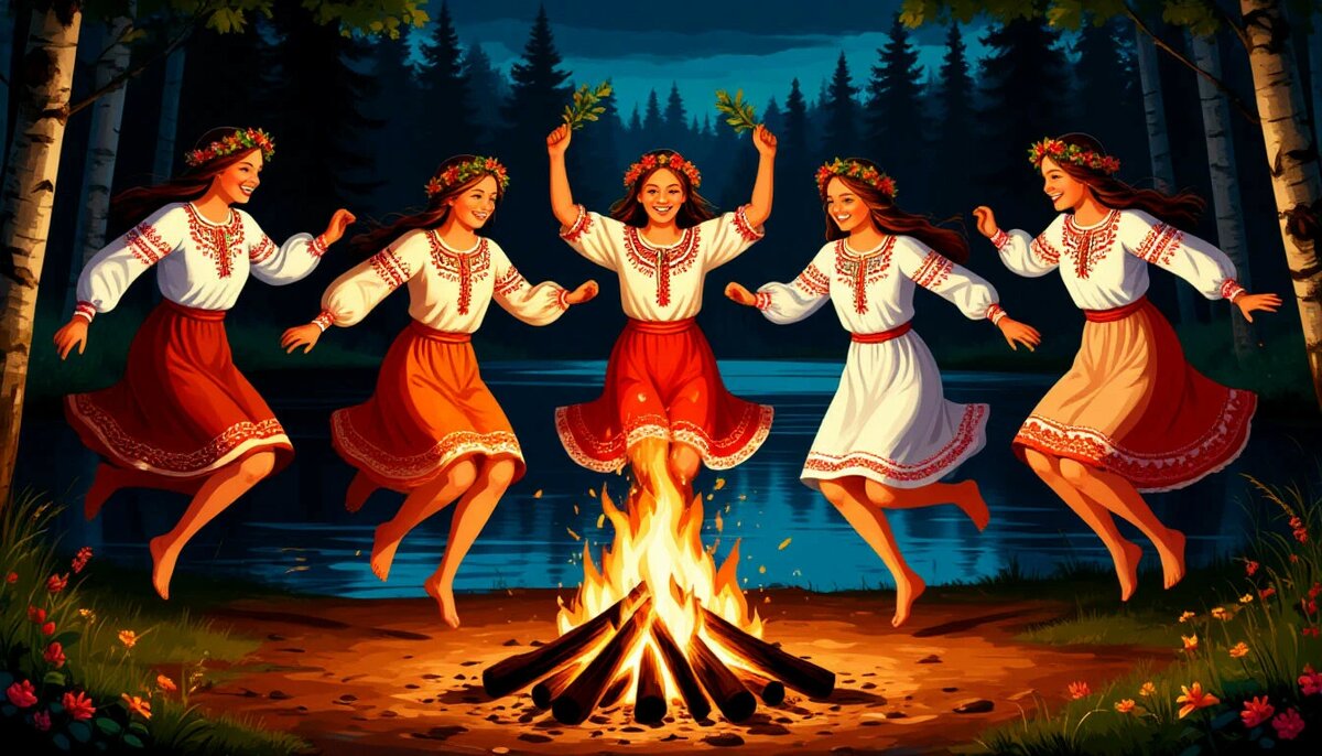 Прыжки через костёр чтобы запастись здоровьем и красотой на весь год