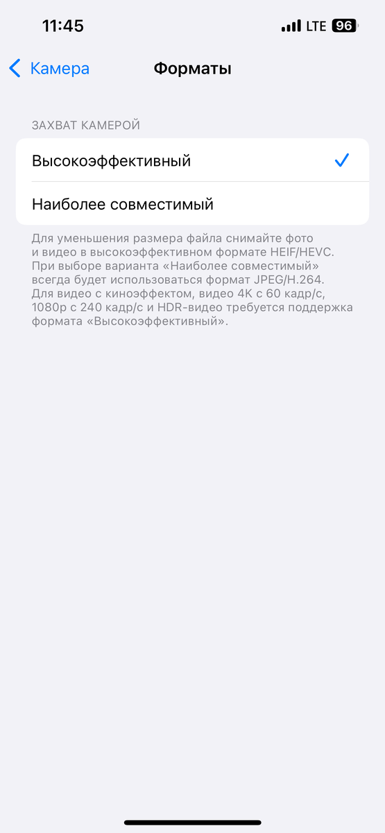 Для повседневной съемки универсальным считается высокоэффективный формат