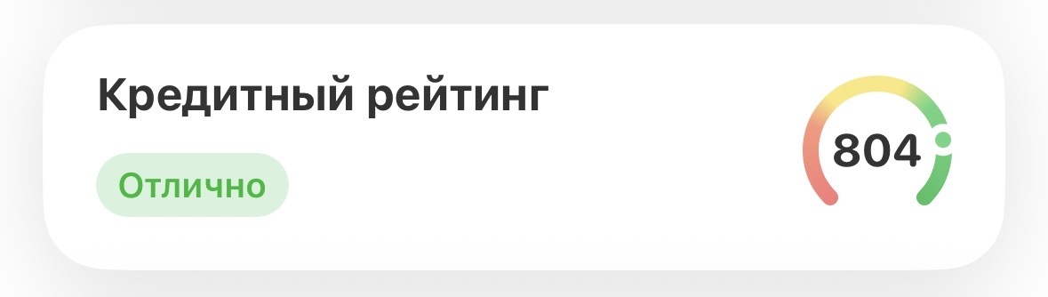 Кредитный рейтинг в приложении