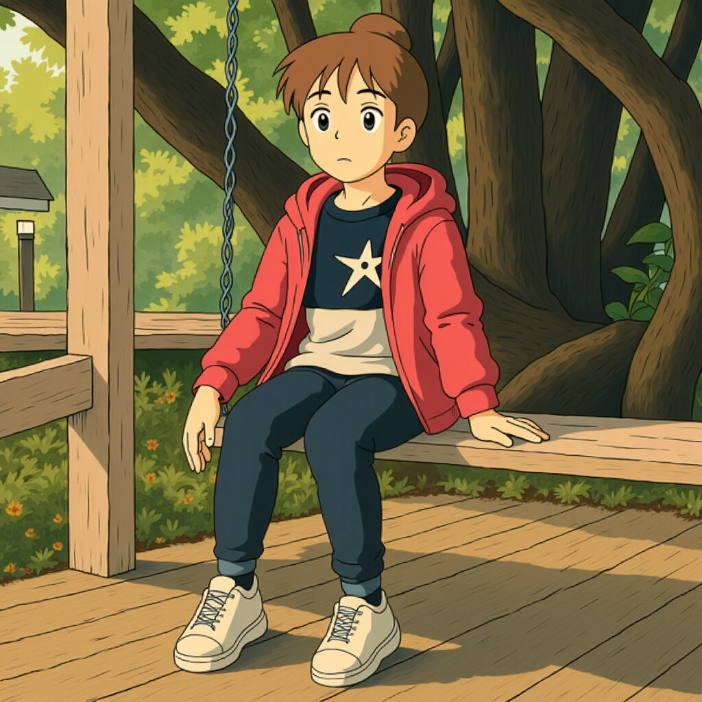 София перед танцами на 1 сентября 2025г. Немного озадаченная в своём ожидании.