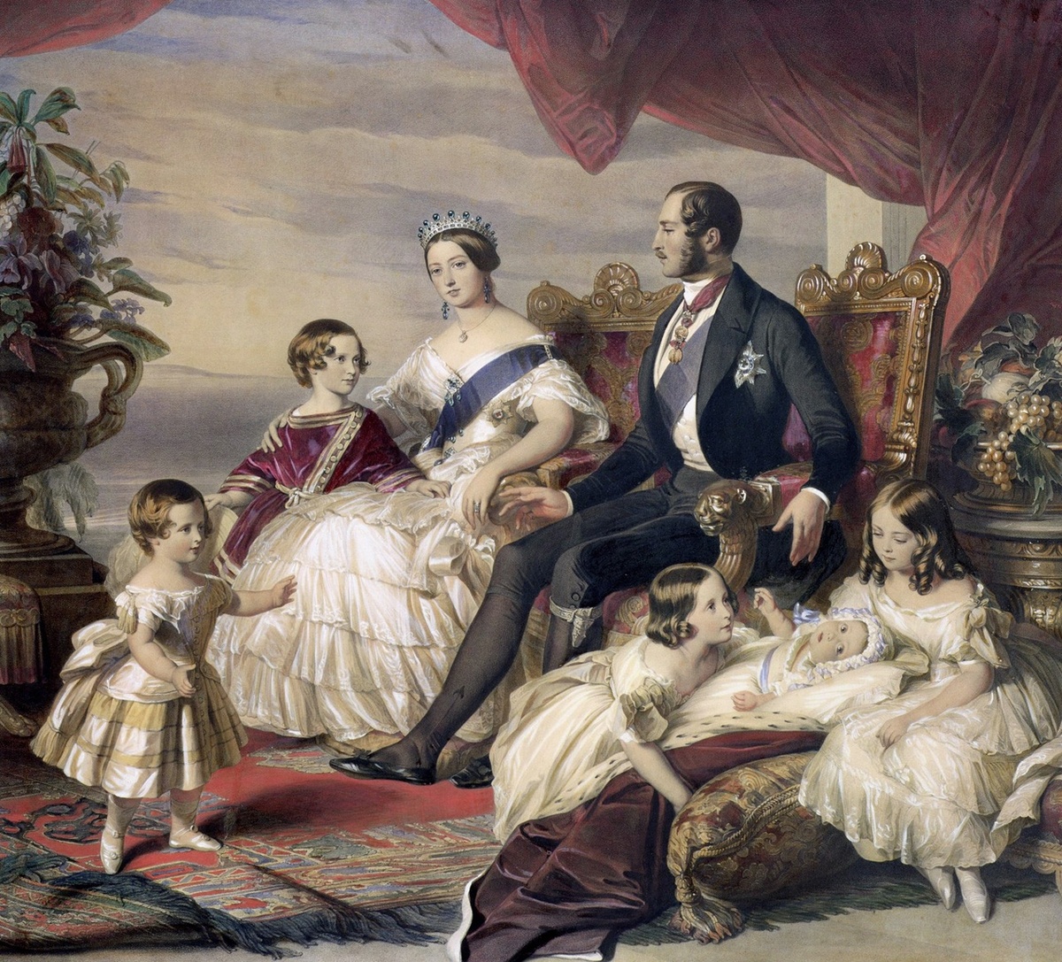 Королева Виктория и принц Альберт со своими детьми"