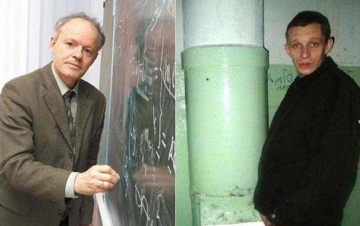 Преподаватель и изливающий из себя в мусоропровод в подъезде многоэтажного жилого дома деградент.