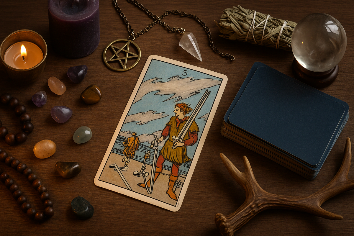 Пятерка Мечей: значение и сочетание с другими арканами