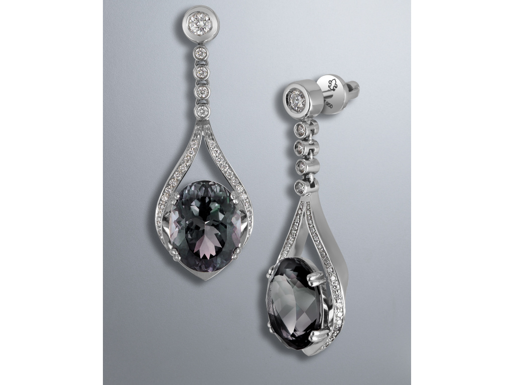 Серьги «Величие Российской Империи». Платина, турмалины, бриллианты. Коллекция TAPAKOFF EXCLUSIVE