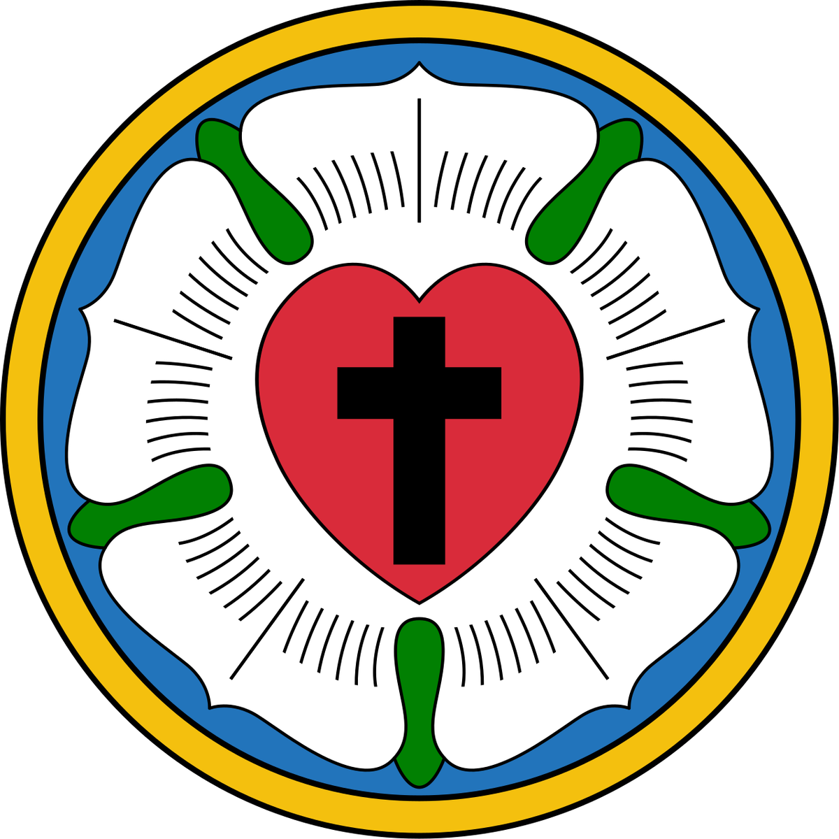 Роза Лютера — это несколько символов в одном. Она часто украшает лютеранские церкви.