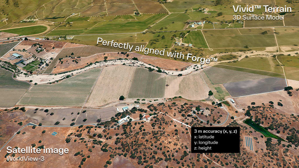Vantor's Forge — это программный инструмент на базе искусственного интеллекта, позволяющий объединять данные с датчиков в трёхмерную модель Земли. Источник: Vantor