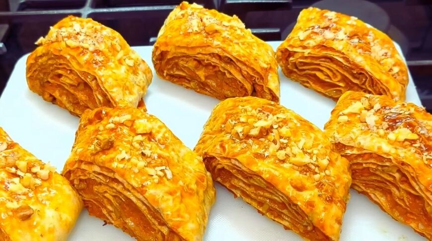 Быстро и просто: вкусный десерт из лаваша с тыквой!