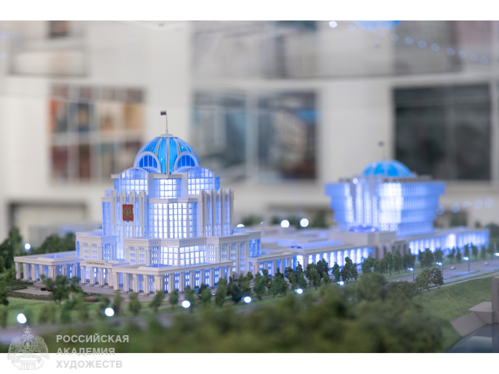 Фрагмент экспозиции к 45-летию Отделения архитектуры РАХ в МВК РАХ. Фото: Виктор Берёзкин, пресс-служба РАХ