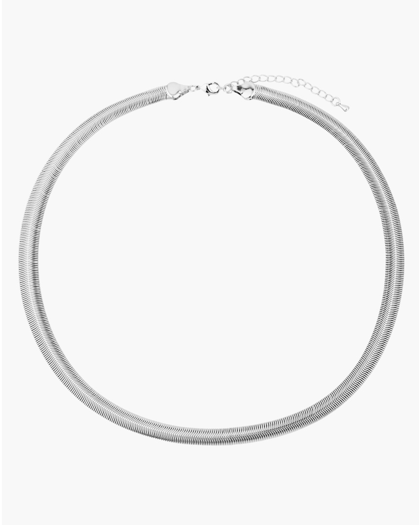 Серебристая широкая плоская цепь Aloud арт. 57605