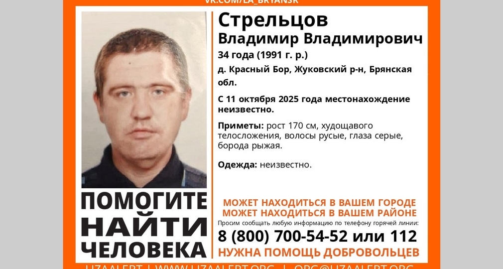В Брянской области ведутся поиски пропавшего Владимира Стрельцова