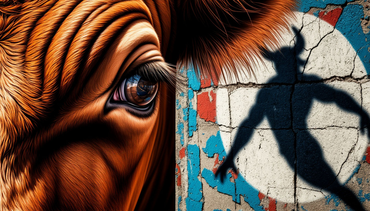 1. «ПРОЛОГ. ТЕНИ БЫКА»
В его глазе — вся ярость и мощь мира, который скоро исчезнет. А тень прыгуна уже почти невесома. Они ещё не знают, что играют в последний раз.