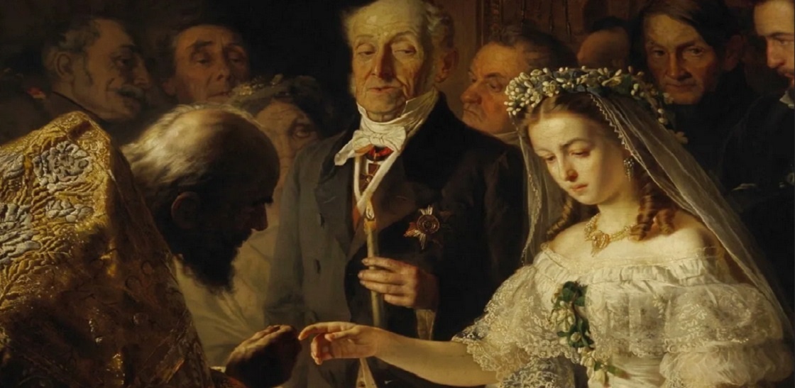 ЗАЧЕМ ЭТО НУЖНО?.. Картина В.Пукирева "Неравный брак". (culture.ru)