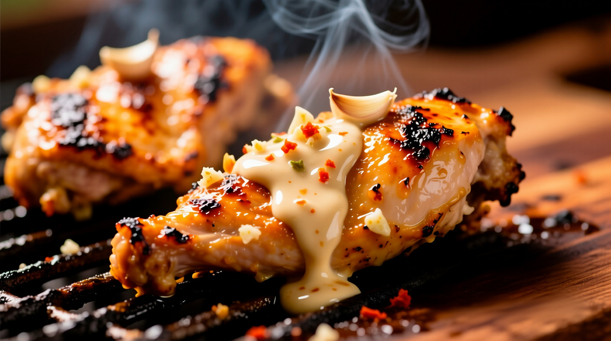 Курица на гриле с чесночно-майонезный маринадом