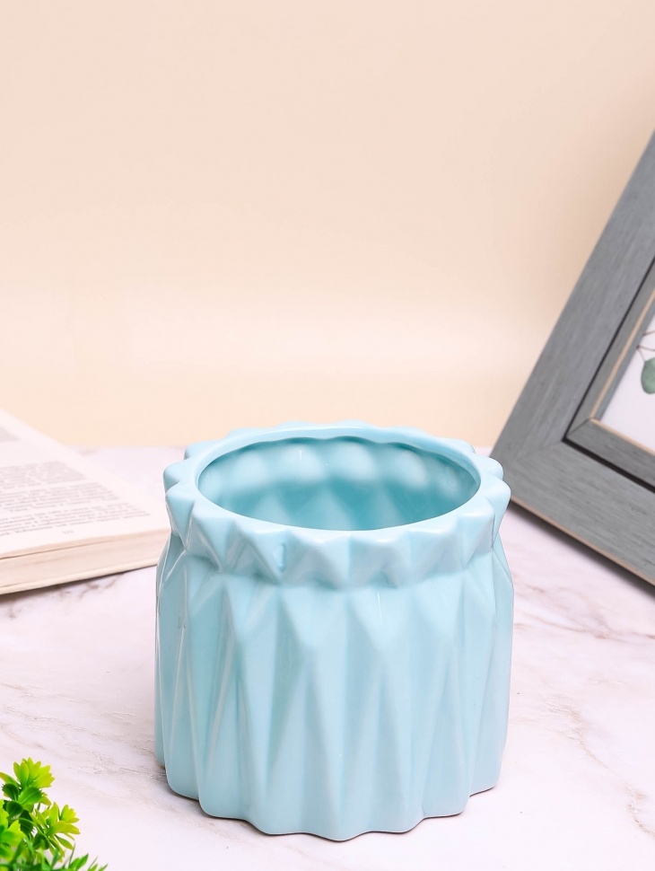 Ваза керамика 13х12см LZL-86 голубой