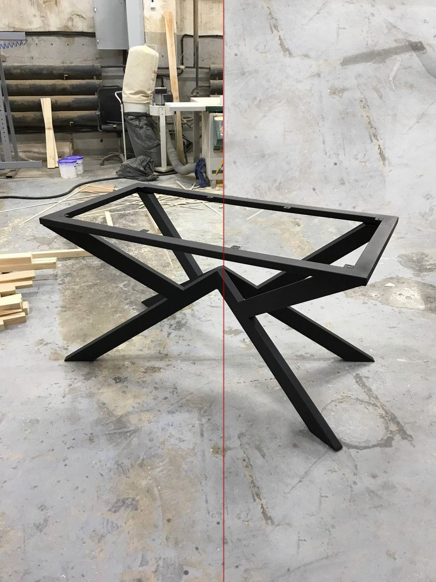 Левое фото - подстолье в цеху, правое фото - с выровненным фоном.