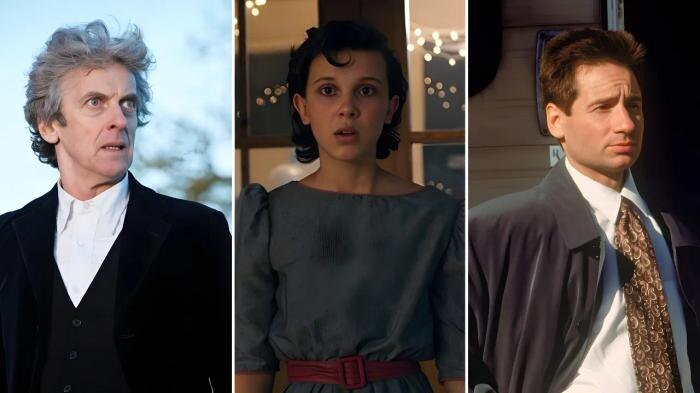 Лучшие фантастические сериалы всех времён: топ-10 с высоким рейтингом. Обложка © Кадр из фильма «Доктор Кто», режиссёр Грэм Харпер и др. / Kinopoisk, © Кадр из фильма «Очень странные дела», режиссёр Мэтт Даффер и др. / Kinopoisk, © Кадр из фильма «Секретные материалы», режиссёр Ким Мэннерс и др. / Kinopoisk