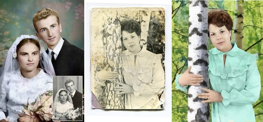 портрет, рестоврация старого фото