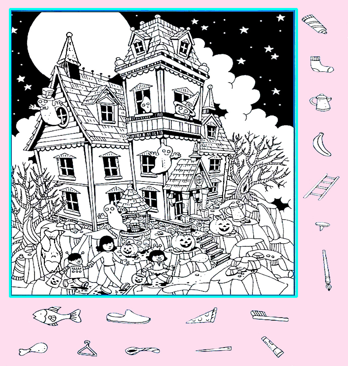 Тест на внимательность: найди иголку, ложку, кисть и другие предметы на картинке. Картинка подготовлена автором