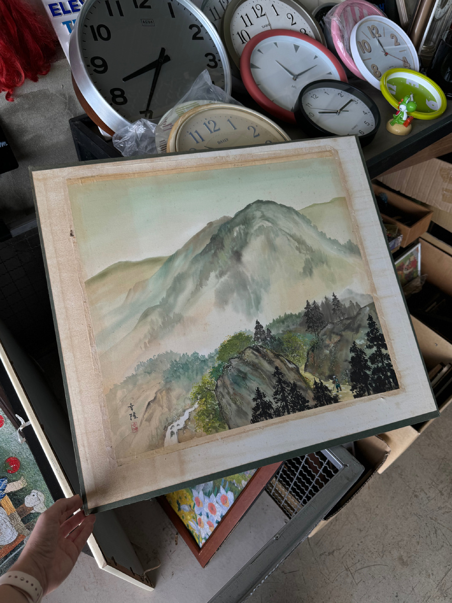 Из интересных находок: Картина тушью с природным горным пейзажем