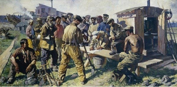 Яковлев В. Н. Старатели пишут письмо творцу Великой Конституции. 1937.