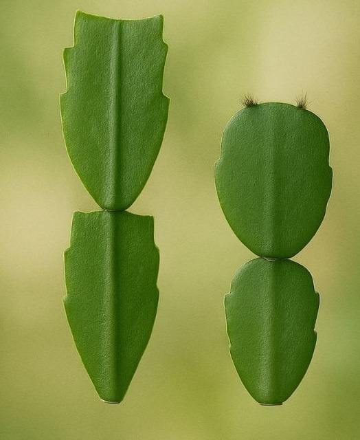 Слева - декабрист, справа - рипсалидопсис