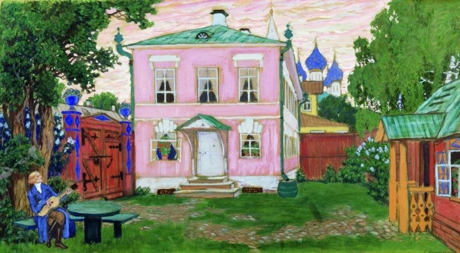 Борис Кустодиев. Эскиз декорации к пьесе Александра Островского «Горячее сердце», 1911 год, Вятский художественный музей имени Виктора и Аполлинария Васнецовых, Киров © Public domain