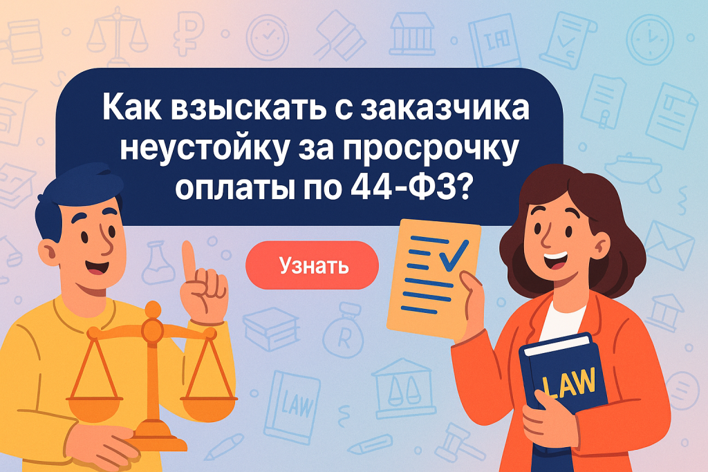    Как взыскать с заказчика неустойку за просрочку оплаты по 44-ФЗ?