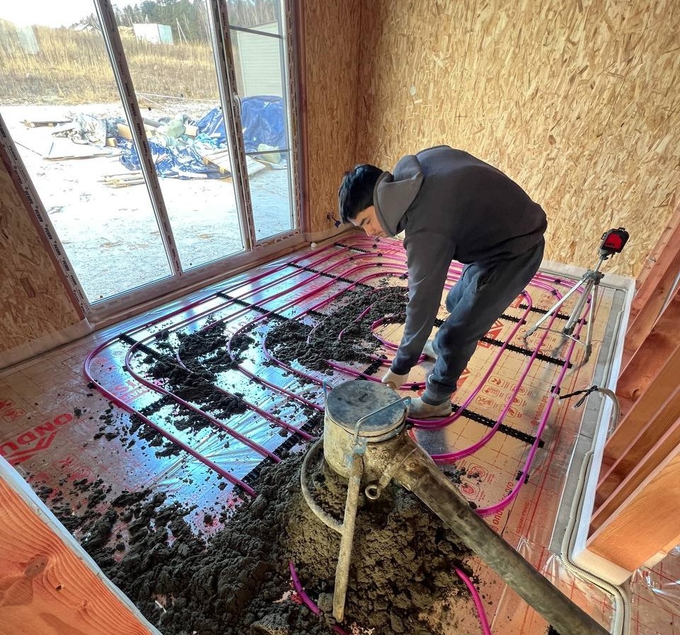 Устройство полусухой стяжки пола