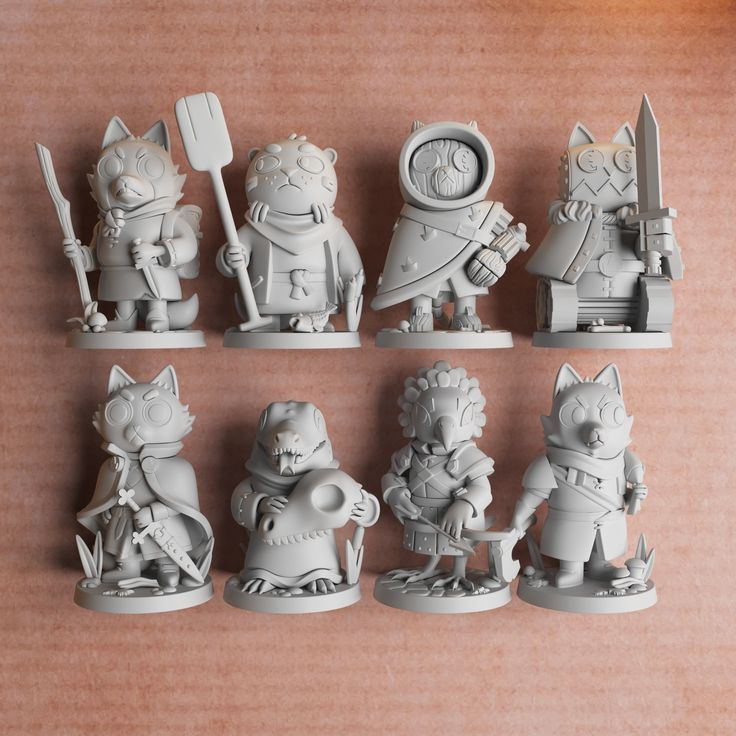 Неокрашенные фигурки, напечатанные на 3D-принтере. Источник: https://ru.pinterest.com/pin/211174977297609/